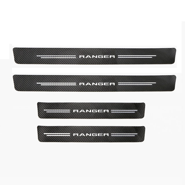 Car Sticker Carbon Fiber Decorative Strip Door Sill For ford ranger wildtrak F-100 ER, EQ, R Crew Cab